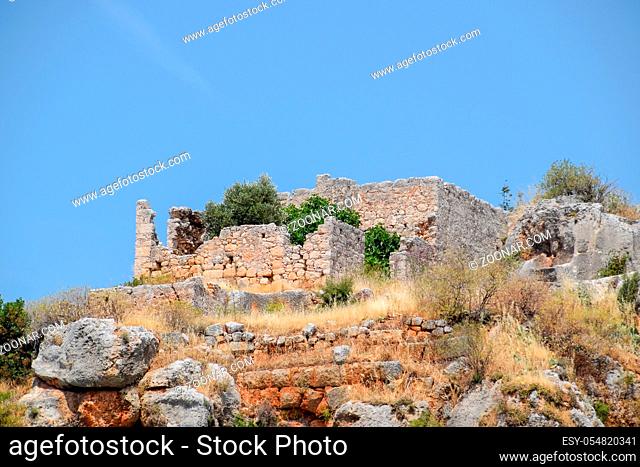 The ruins of the ancient city of Kekova on the shore