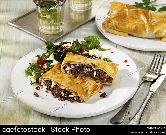 BÃ¶rek with minced meat and feta