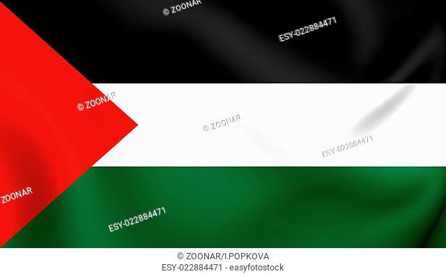 Flag of Palestine. Close Up