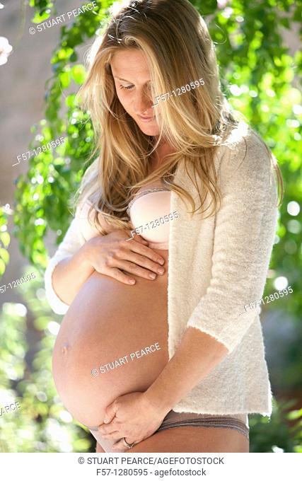 Nine months pregnant mother to be