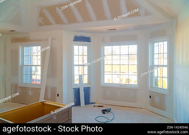 Construction material for under construction, remodeling and renovation from room white door and molding