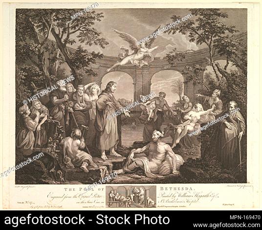 The Pool of Bethesda (St. John, Chapter 5). Artist: after William Hogarth (British, London 1697-1764 London); Engraver: Simon Francis Ravenet, the elder (French