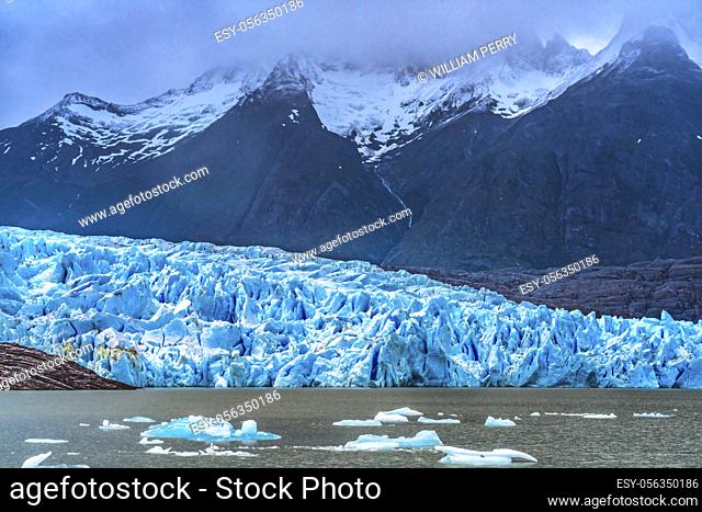 Blue Glacier Lake Southern Patagonian Ice Field Torres del Paine National Park Patagonia Chile