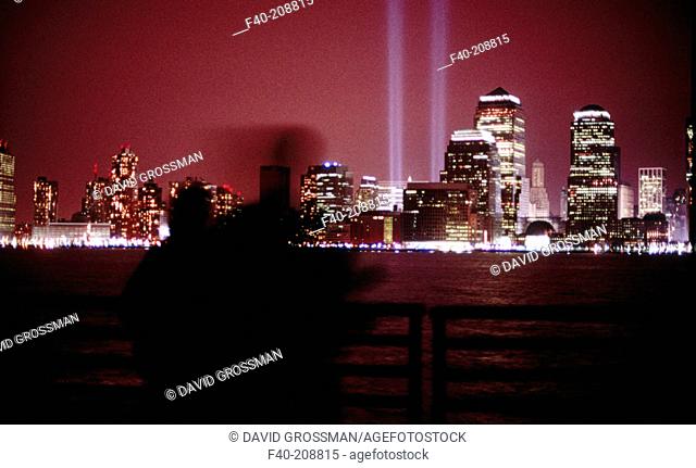 Twin Towers Light Memorial. Manhattan. New York City. USA