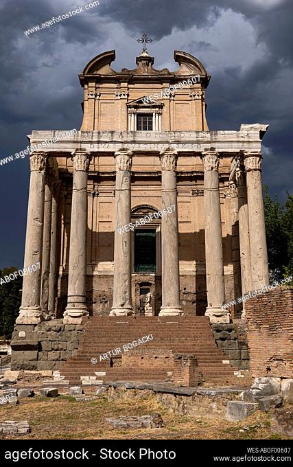 Rome, Italy, Roman Forum, Temple of Antoninus and Faustina and San Lorenzo in Miranda Church