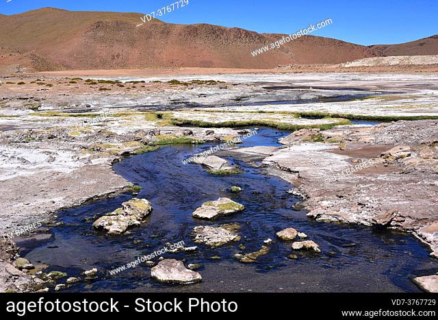 El Tatio Geyser Field. Extremophiles microorganisms (Archaea, Bacteria and Cyanobacteria). San Pedro de Atacama, Antofagasta, Chile