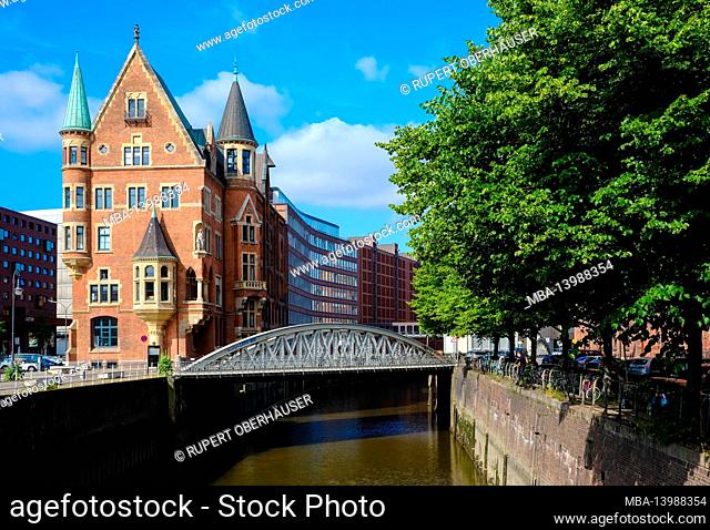 Hamburg, Germany - Speicherstadt, city view at St. Annenplatz