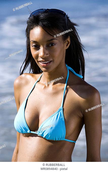 Portrait of a young woman on the beach