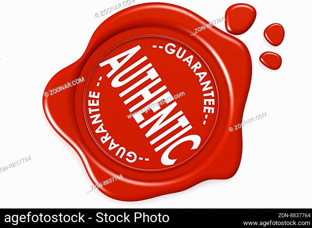Authentic product quality label warranty seal isolated image with hi-res rendered artwork that could be used for any graphic design