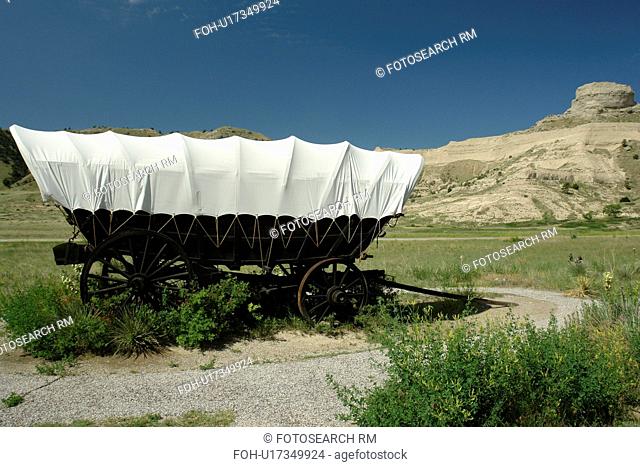 Scotts Bluff National Monument, NE, Nebraska, covered wagons