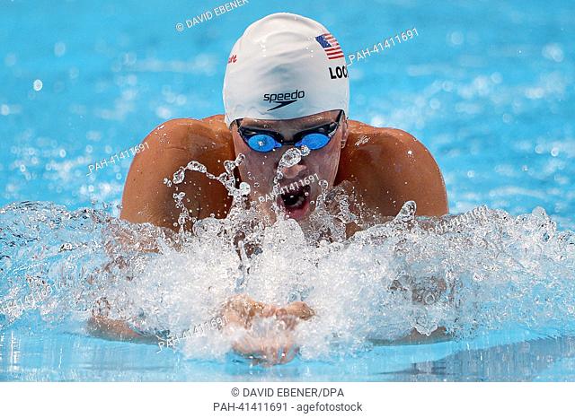 Ryan Lochte of the USA swims during the men's 200m Individual Medley preliminaries of the swimming event of the 15th FINA Swimming World Championships at Palau...