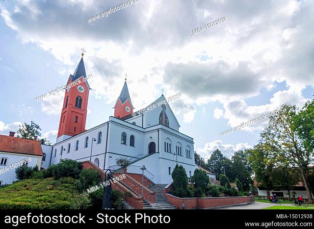 Vilsbiburg, Maria Hilf pilgrimage church in Lower Bavaria, Bavaria, Germany