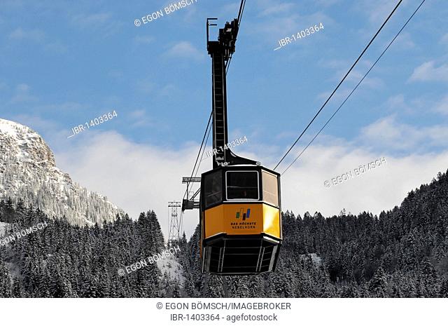 Cabin of the Nebelhorn Cable Car, Nebelhorn, 2224m, Oberstdorf, Allgaeu, Bavaria, Germany, Europe