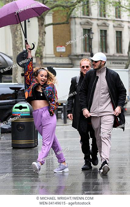 Ella Eyre seen with Banx and Ranx at Global Studios for radio interviews Featuring: Ella Eyre, Banx, Ranx Where: London, United Kingdom When: 02 May 2018...