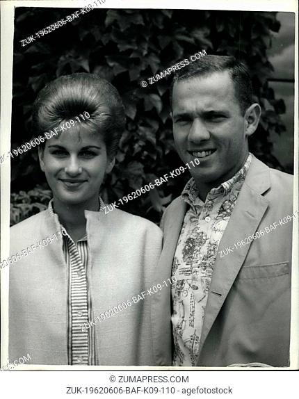 Jun. 06, 1962 - Wimbledon 1962 - First Day 'Chuck' And His Wife. Photo shows Wearing a colourful shirt - 'Chuck' (C.R.) McKinley the player from the United...