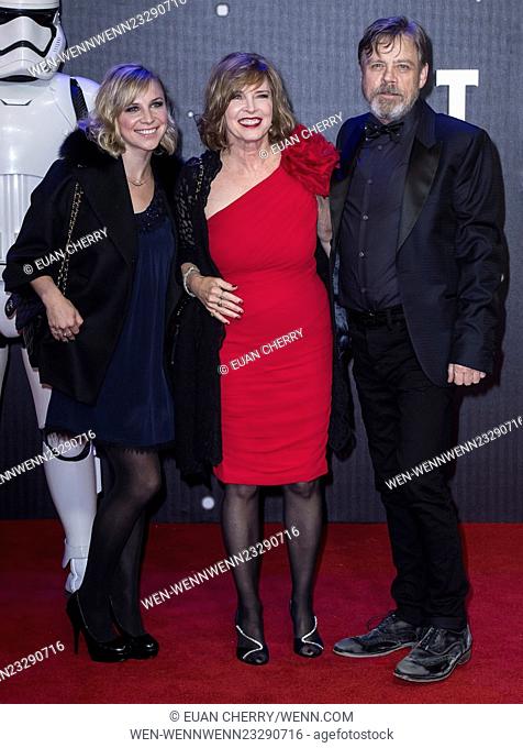 European premiere of 'Star Wars: The Force Awakens' - Red Carpet Arrivals Featuring: Mark Hamill, Marilou York, Chelsea Hamill Where: London