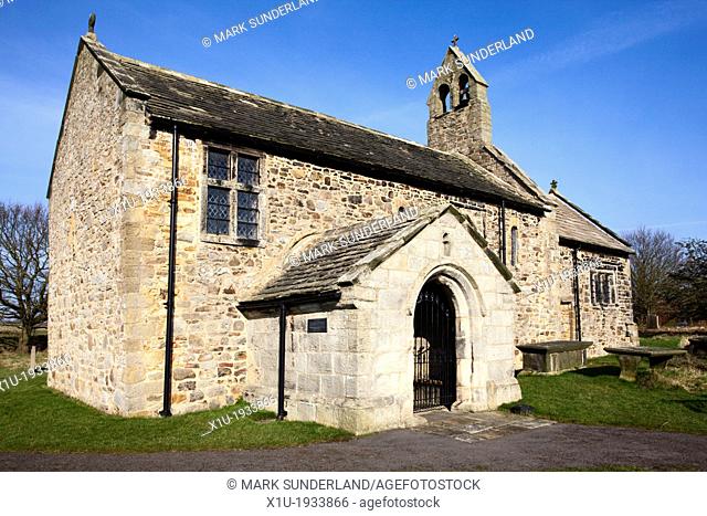 St Marys Norman Church at Stainburn near Harrogate Yorkshire England