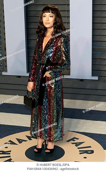 Constance Wu attends the Vanity Fair Oscar Party at Wallis Annenberg Center for the Performing Arts in Beverly Hills, Los Angeles, USA, on 04 March 2018