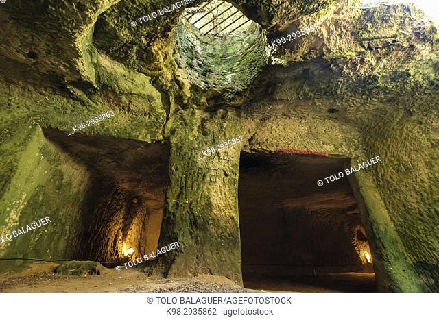 galeria subterranea, castillo de San Felipe, 16th century, boca del puerto de Mahón, municipio de Villacarlos, Minorca, Balearic Islands, Spain
