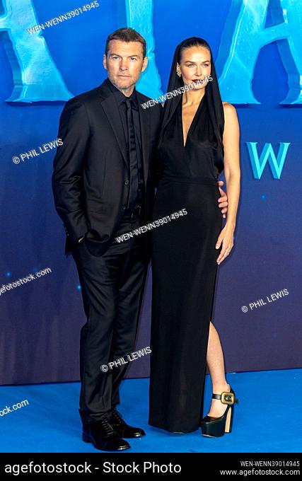 Celebs attend the Avatar: The Way Of Water World Premiere at Odeon Luxe Leicester Square Featuring: Sam Worthington, Lara Worthington Where: London