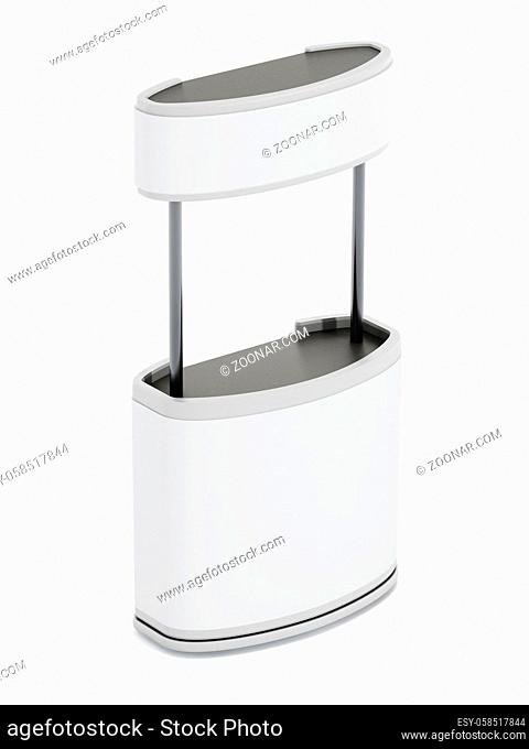 White promotion stand isolated on white background