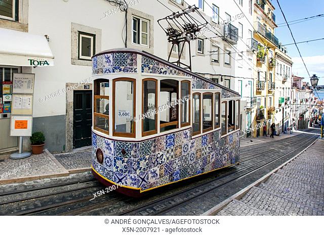 The Bica Funicular, Lisbon, Portugal, Europe