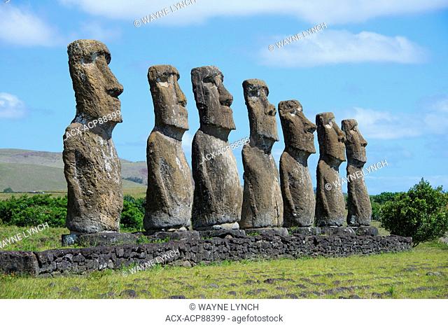 Ceremonial moai, Akivi, Easter Island