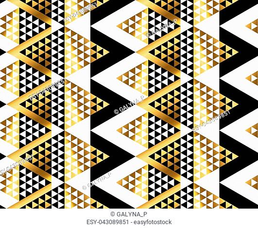 triangle shape geometric African tribal seamless pattern in luxury style. fashionable repeatable motif for wrapping paper, fabric, background