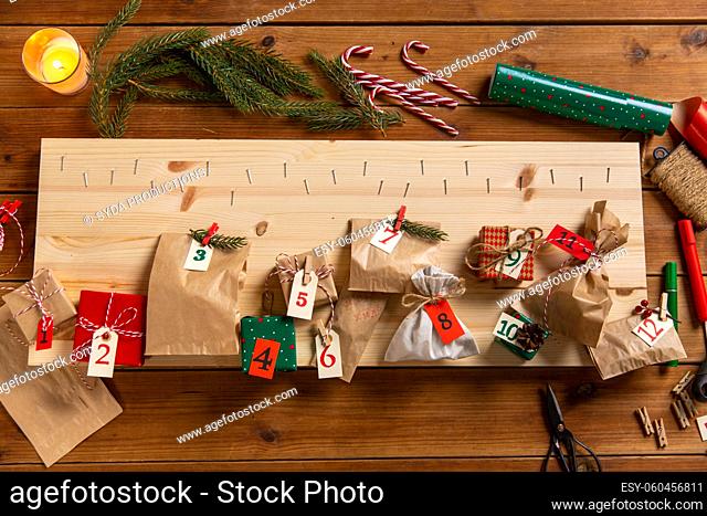 christmas gifts and decor for advent calendar