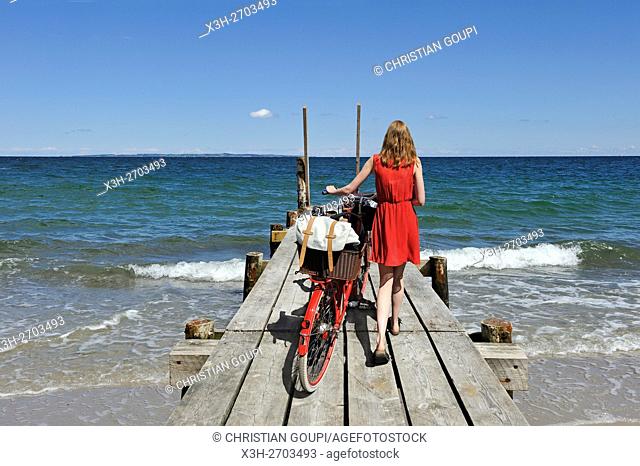 pontoon on Moesgaard Beach, Aarhus, Jutland Peninsula, Denmark, Northern Europe