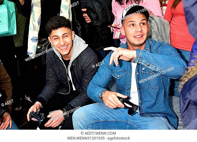 VIP charity event 'Lass uns lachen' at Mall of Berlin in Mitte. Featuring: Guest, Pietro Lombardi Where: Berlin, Germany When: 18 Mar 2017 Credit: AEDT/WENN
