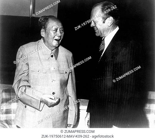 June 12, 1975 - Peking, China - During his official visit to Popular China, the American President GERALD FORD met the main Chinese leaders like the President...
