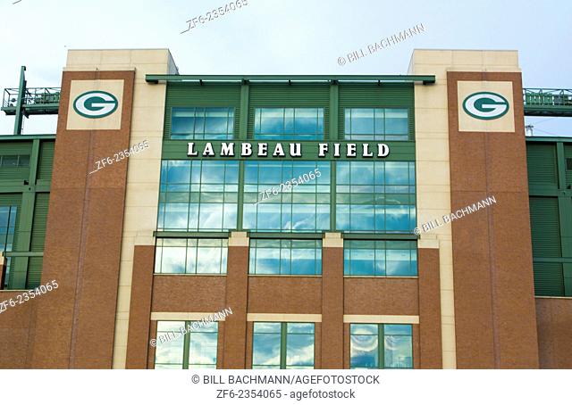 Green Bay Wisconsin Lambeau Stadium home of Green Bay Packers NFL Football team and famous small stadium owned by people in town