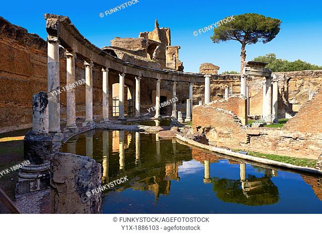 Hadrian's Villa  Villa Adriana  2nd century AD - The Maritime Theatre  Teatro Marittimo , so called because of its shape and marine architectural decorations...