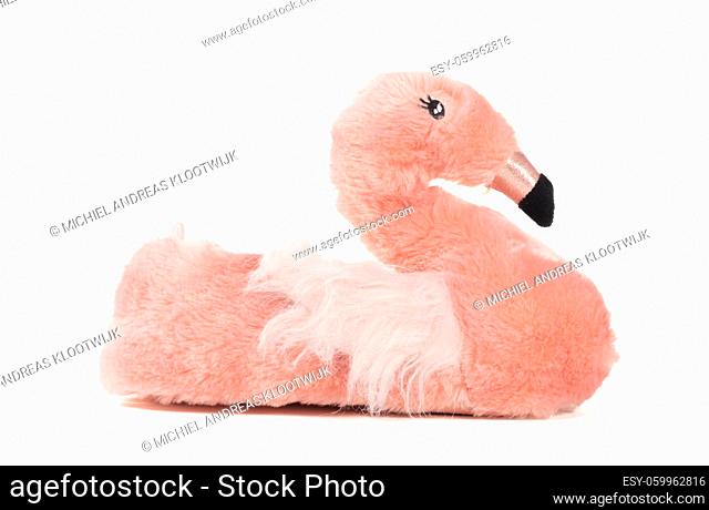Flamingo slipper isolated on a white background