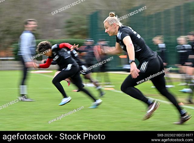 Ella Van Kerkhoven of Belgium pictured during the Matchday - 1 training session of the Belgian national female soccer team, called the Red Flames
