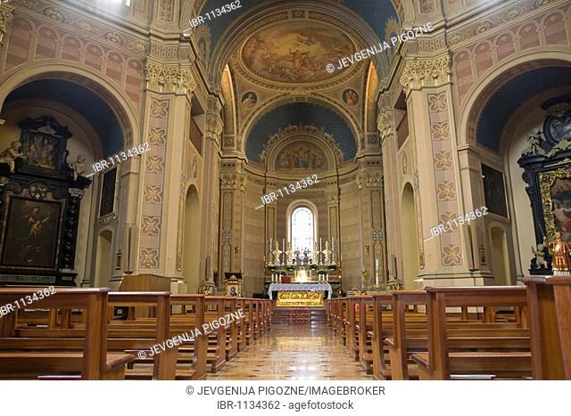 Interior of the Church of San Lorenzo in Tremezzo, Lake Como, Lombardy, Italy, Europe