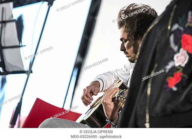 Italian singer Syria (Cecilia Cipressi) performs with italian player Davide Ferrario at Fuoricinema events in Citylife. Milano, September 17th 2017