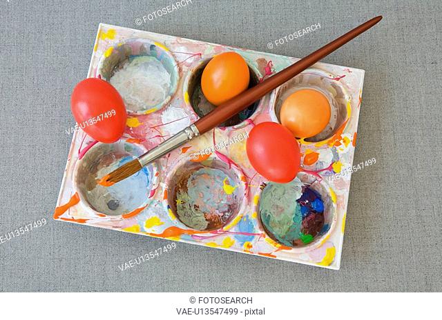 orange, aufischt, Easter eggs, Easter, colored, ariane
