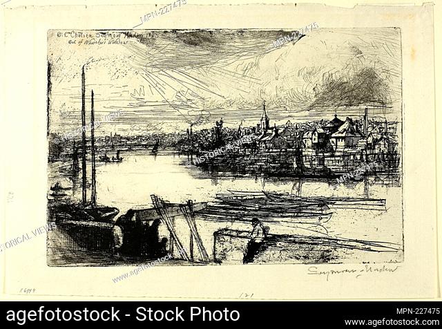 Battersea Reach - 1863 - Francis Seymour Haden English, 1818-1910 - Artist: Francis Seymour Haden, Origin: England, Date: 1863