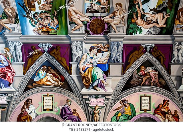 The Reproduction Of The Sistine Chapel On The Ceiling Of The English Martyrs Church In Goring-by-Sea, Sussex, UK