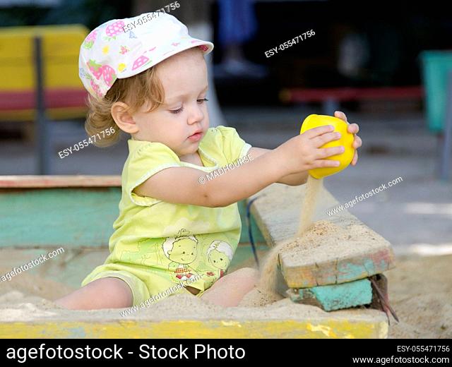 girl, playground, sandbox