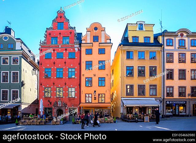 Stockholm, Sweden - May 4, 2017: Gamla Stan old town in Stockholm city, Sweden