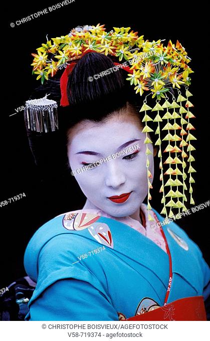 Geisha in full attire. Kyoto. Japan
