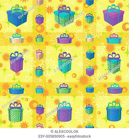 Gift boxes, seamless background