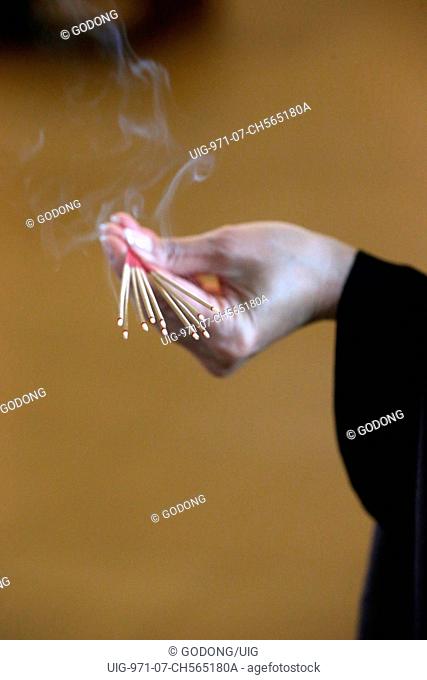 Burning incense sticks
