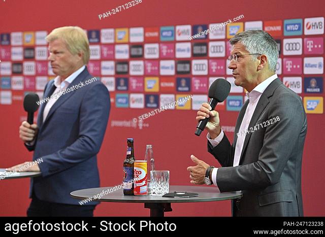 Press conference with Oliver KAHN (Management Chairman FCB) and Herbert HAINER (President FC Bayern Munich) on July 5th, 2021 in the Allianz Arena FC Bayern...