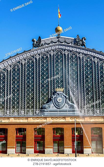 View of the Atocha entry station in Madrid city, Spain
