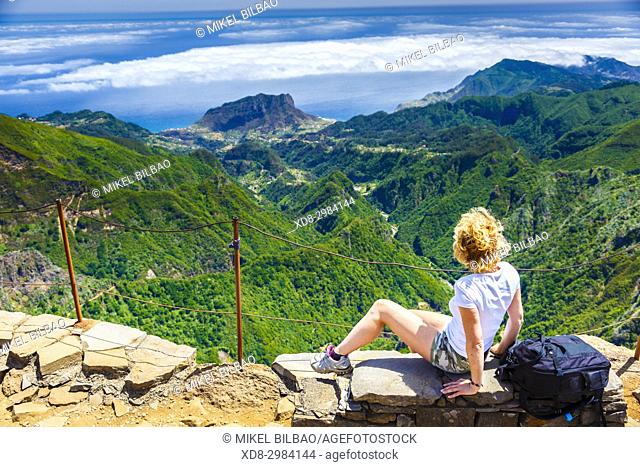 Faial area view from Pico do Arieiro. Madeira, Portugal, Europe