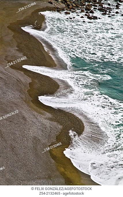 Waves at beach, near Busto cape, Asturias, Spain